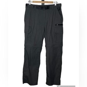 NWOT BC Clothing Gray Outdoor Gear Cargo Convertible Pants/Shorts Sz M X 30
